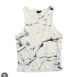 Express BodyCon Marble Print Compression Tank